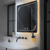 LED Spiegel Quadratisch | Touch-Schalter | Anti-Beschlag-Funktion | Einstellbare Farbtemperatur - Reyze Seria Good Vibes Model 1